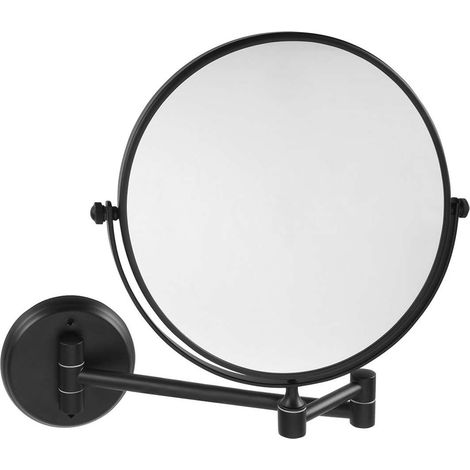 Sapho X-Round - Specchio cosmetico da parete nero E, nero opaco XR010B (1/2)