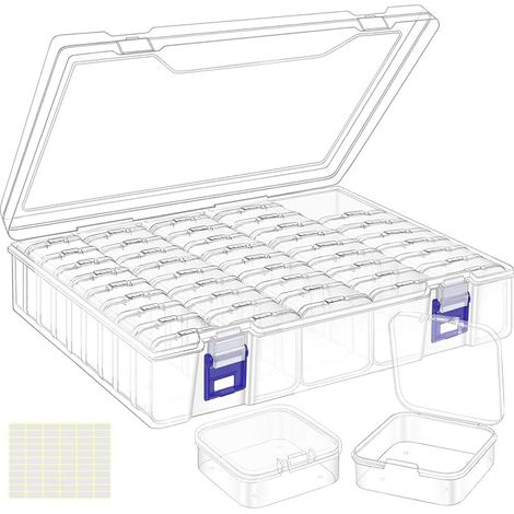 Boîte de rangement pour perles organiseurs et étuis en plastique mini boîtes transparentes avec couvercle à charnière pour accessoires de (1/5)