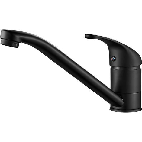 CYRILL –Robinet Cuisine Noir Monocommande, Mitigeur Cuisine Orientable à 360°, Robinets d'évier de Cuisine, Commande de Chaud et de Froid, Aciers Inoxydables (1/5)