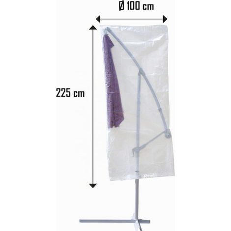 Housse de Protection - Pour Parasol - Transparente - 100 x 225 cm - Résistante aux UV (1/3)