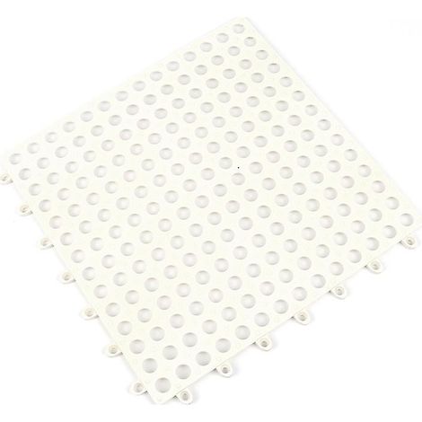 Ensemble de 6 tapis de salle de bain et de cuisine blancs en PVC antidérapant de 30 x 30 cm (1/5)