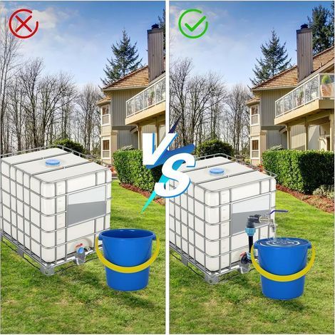 Robinet IBC Col de Cygne de Cuve Robinet Cuve 1000L Adaptateur IBC avec Col de Cygne 3/4'' Raccord Cuve IBC Robinet Kit pour Réservoir d'eau de Pluie 1000L Recuperateur d Eau de Pluie (1/2)