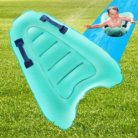 Bodyboard gonflable aquatique pour enfants et adultes, toboggan aquatique d'été pour la piscine, le jardin et les fêtes en plein air, vert (1/4)