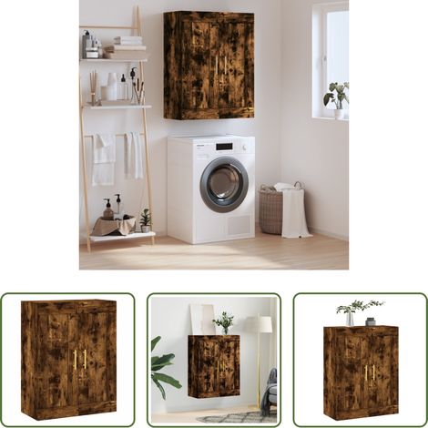 vidaXL Wandregal -  Wandschrank Räuchereiche 69,5x34x90 cm Holzwerkstoff (1/5)