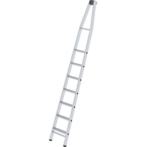 MUNK Stufen-Glasreinigerleiter mit nivello-Traverse, 7-stufiges Oberteil (1/3)