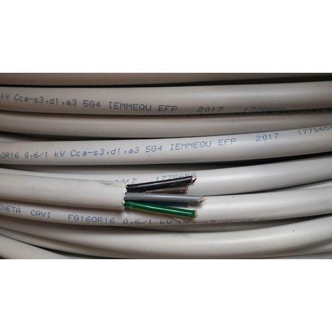 Cavi al metro cavo fg16or16 multipolare fg16 5 conduttori da 4mmq con giallo verde fg7-5gx4 fg16or16-5gx4