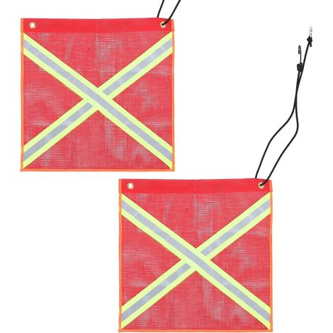 2 Pièces Drapeau Cm Rouge Réfléchissant en 46x46 Pvc de Sécurité Stockage Pratique et Flexible pour Véhicules de Construction et Remorques pour Conduite Nocturne et Urgences (1/5)