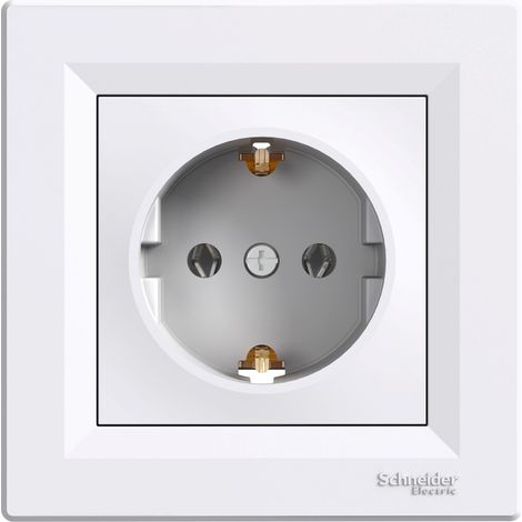 Enchufe blanco Asfora 1X con terminales de tornillo Schuko 16A 250V EPH2900121