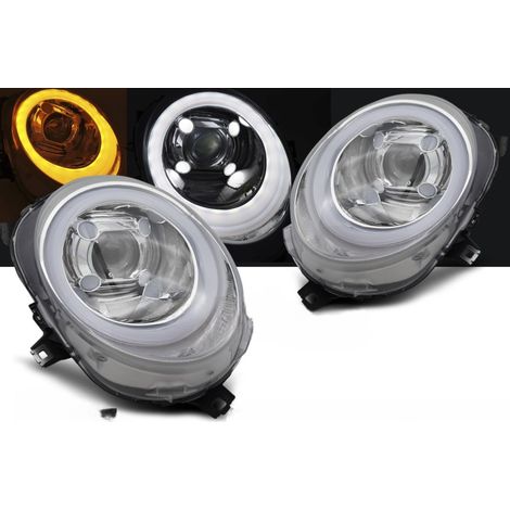 Paire de feux phares Mini Cooper F55-F56-F57 de 2014 a 2017 - FULL LED DRL Chrome-42484314 (1/4)