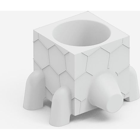 Vaso fondo da giardino design a forma di tartaruga in polietilene Ruga - Bianco (1/4)
