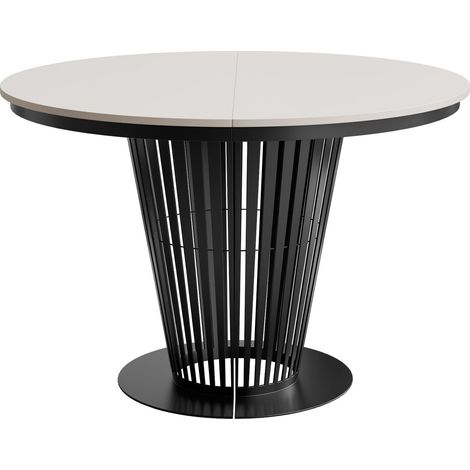 Mesa Oswego 179, Negro + Cachemira, 76x0x0cm, Alargamiento, Aglomerado laminado, Metal
