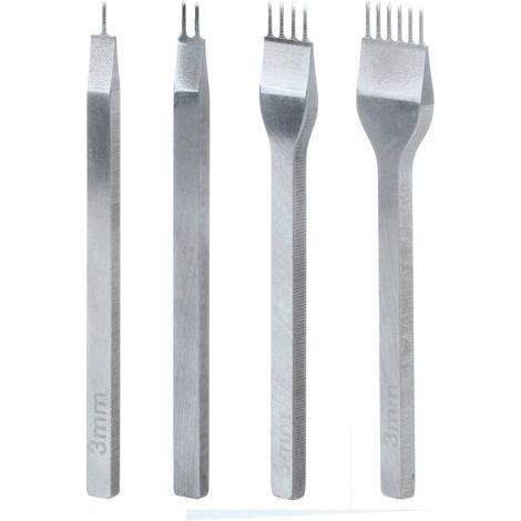 4-Piece Hole Punch Set, 5mm Leather, 1+2+4+6 Teeth, Tools, Crafts (1/5)