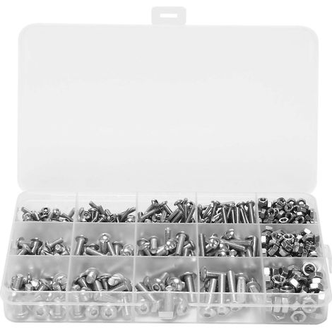 Kit de 500 vis et écrous en acier inoxydable M3 M5 avec clé (1/5)