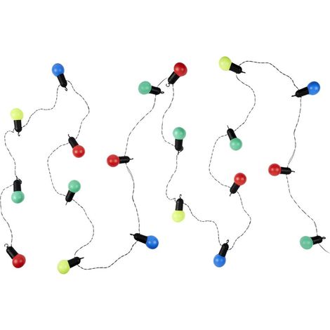 Guirlande solaire lumineuse d'extérieur 20 ampoules led multicolores(L10,70m)