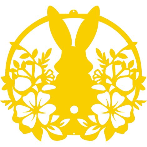 J22 durchbrochene Fensterdekoration, Osterhase, Frühlingsgelb
