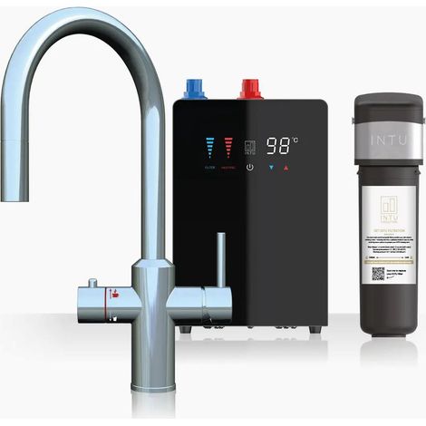 INTU Sovereign Chrome 4 In 1 Swan Pull Down Filtered Boiling Hot Water Tap Nexus & Pro Filter (1/5)
