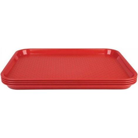 Plateau - Plastique Polypropylène - Surface Texturée Antidérapante - 345 X 265 Mm - Pour Restauration Rapide - 1 Pièce (1/2)