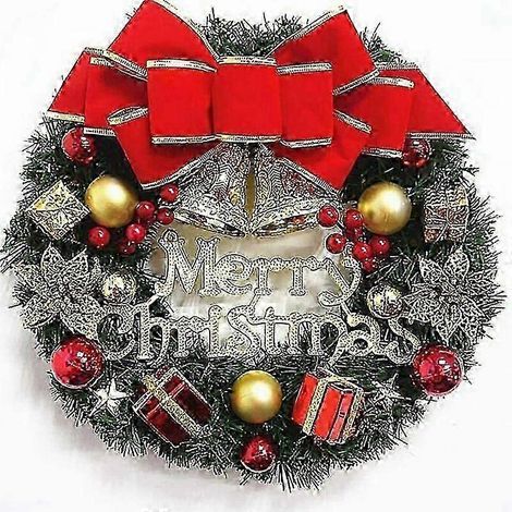 Couronne de Noël artificielle - Couronne de Noël - Décoration de porte - Décoration de Noël - Décoration de Noël - pour porte - Extérieur - Noël - Célébrations (1/4)