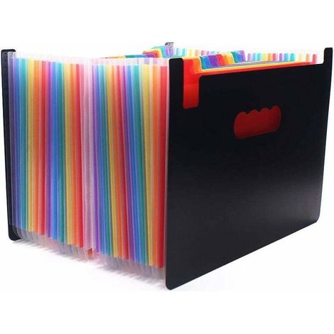 Fächermappe, 24 Fächer, Regenbogen-Akkordeon-Ordner, A4-Dokumentenmappe, 24 Fächer, FLITI