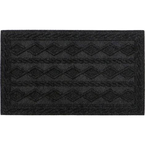 Knit Rubber Backed Indoor Doormat, 45x75cm, Charcoal (1/4)