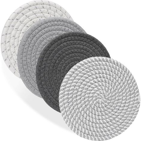Ensemble de 4 trépieds gris, protection contre l'induction, bases résistantes à la chaleur (1/5)