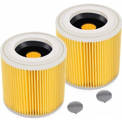 Ulisem Pack de 2 filtros de cartucho para Kärcher WD3 Premium, WD2, WD3, WD3P, MV2, MV3 - Filtro WD3 - Filtro de repuesto para aspiradora Kärcher 6.414-552.0/64145520 (1/5)