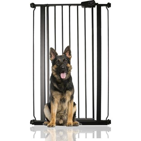 Bettacare Child and Pet Gate Narrow, 68.5cm - 75cm, Matt Black, Extra Tall Gate 104cm in Height, Narrow Pressure Fit Stair Gate