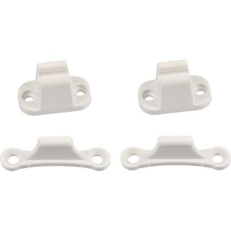 Lot de 2 Paires Loquets de Porte pour Caravane - Plastique Blanc - Kit de Retenue de Porte Camping Car-Ywey (1/2)