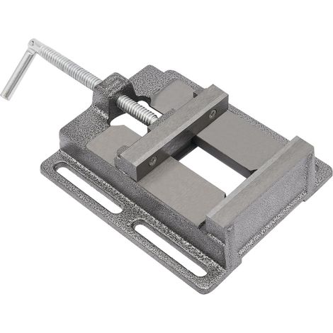 Maschinenschraubstock 125mm - Hochwertiger Schraubstock für Werkstatt, Bohrmaschine und Sägebank - Langlebiges Gusseisen & Rundstahl 45 - Einfache Befestigung (1/5)