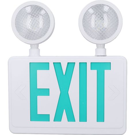 Ortviai Signalisation de sortie d'urgence LED étanche IP65 avec 2 têtes orientables et indicateur vert (1/5)