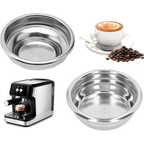Set mit 2 Edelstahl-Kaffeefiltern, 58 mm, wiederverwendbare Kaffeefilterkörbe für 1- und 2-Tassen-Kaffeemaschinen, Distinta Dedica Icona Scultura (1/5)