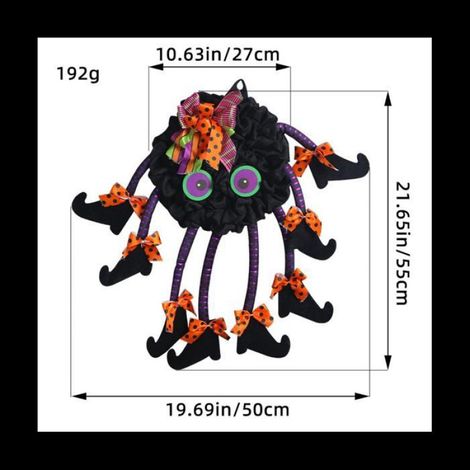 Halloween Multi Pattes SorcièRe AraignéE Violet Couronne Pendentif DéCoration de Vacances Porte D'EntréE DéCoration Accessoires (1/5)