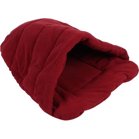 Panier douillet rouge vin pour petits chiens, chats et chiots : un nid doux, chaud et confortable. (1/5)