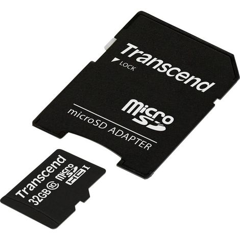 SD microSD Card 32GB Transcend SDHC Class10 wadapter (1/4)