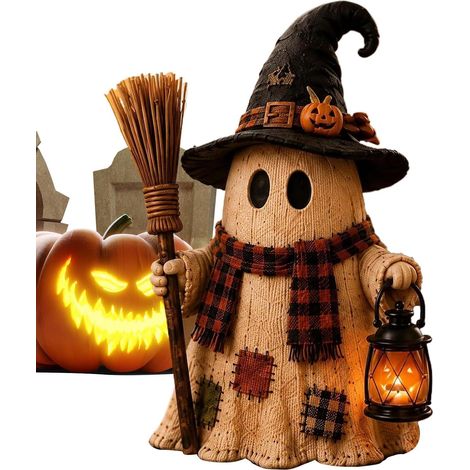 Lanterne Fantôme Halloween Décorations Effrayantes Vintage En Résine Décorations D'Intérieur D'Halloween Pour Automne Maison Bureau Fête Bureau Intérieur Salon Cuisine Manteau De Cheminé (1/5)