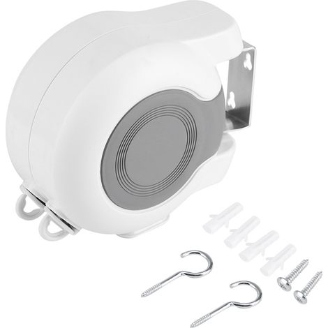 Stendibiancheria da Parete Retrattile – Doppia Corda 26m, Design Compatto in ABS e PVC Resistente – Ideale per Balconi, Giardini e Interni (1/5)