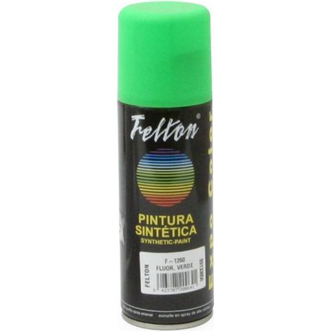 FELTON spray pintura verde fluor 200ml , SPRAY PINTURA VERDE FLUOR 200ml - Marca Felton El Spray Pintura Verde Fluor (1/2)