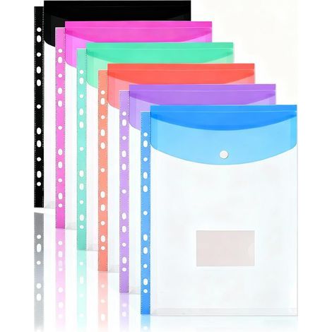 6 pièces de dossies pou documents A4, 6 couleus de dossies, Dossies impeméables avec 11 tous, Dossies coloés pou oganise les documents, founitues de bueau, pou papie, documents (1/5)
