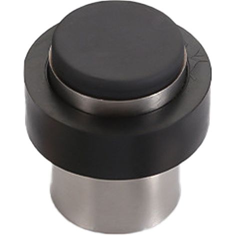 Bodenstopper - Ø 46 mm Silber eloxiertes Aluminium Anschraubbarer Türstopper aus Edelstahlgummi, kollisionssicher und geräuscharm