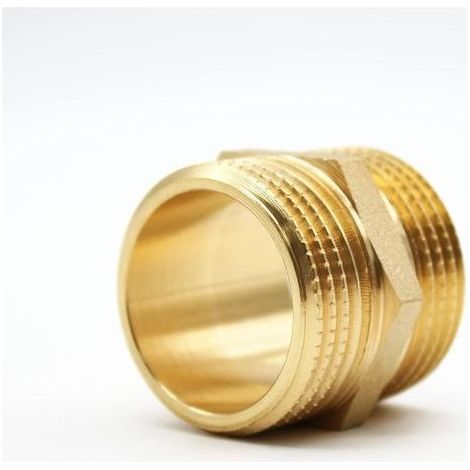 1 Raccord Mamelon Laiton 2 Pouces Male Male Octogone Pour Plomberie Chauffage (1/5)