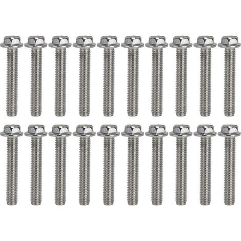 20 vis M10x1,5 à tête hexagonale à bride en acier inoxydable A2-70 avec joint DIN6921M10x60 (1/4)