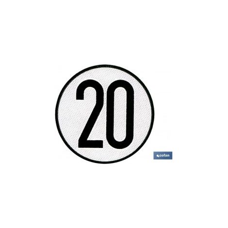 Zugelassenes Geschwindigkeitsschild 20 km/h, Durchmesser 200 mm, für Sonderfahrzeuge.