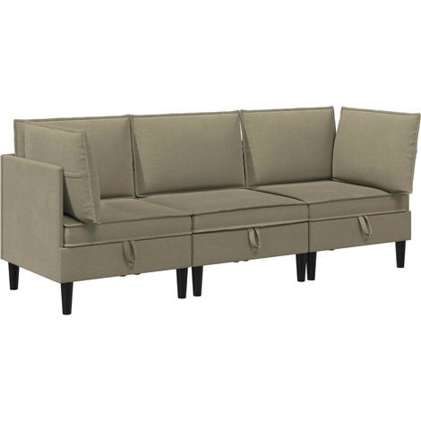 Juego de muebles de salón 3 pcs Caqui Tela vidaXL (1/5)