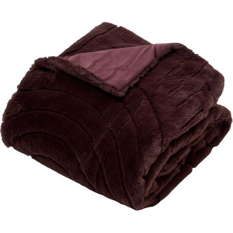 Plaid Imitation Fourrure "Arka" 120x160cm Marron (1/3)