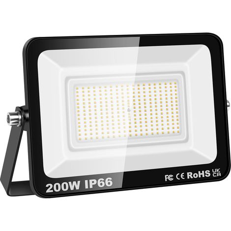 Projecteurs LED Extérieur 200W 20000LM Spot LED Extérieur 3500K Blanc Chaud IP66 Etanche Eclairage Exterieur Lumière de Sécurité pour Jardin Patio Garage Terrasse Maison (1/5)