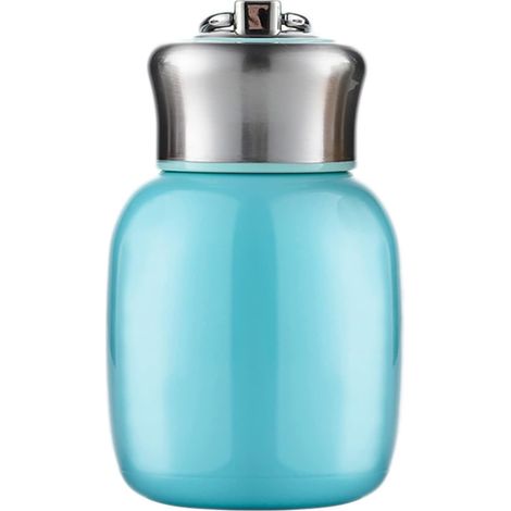 Petite bouteille d'eau isolée de 200 ml - Bouteille d'eau isolée anti-fuite - Bouteille d'eau chaude et froide Taille unique - 1pc Bleu Vert (1/5)
