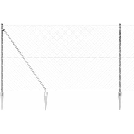 Zaunpfosten Silber 10 x 1,6 m (60 x 60 mm Maschenweite) Stahl
