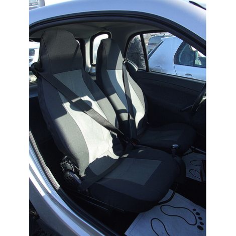 Sitzbezüge für Vordersitze, Innenausstattung für Smart Fortwo, Textil, grau-schwarz