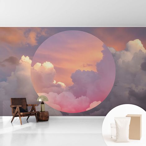 Papier peint intissé décoratif avec colle pour salon chambre et bureau Installation rapide Nuages éthérés 416x254 cm (1/5)