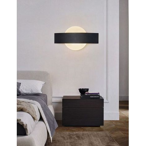 TrAdE Shop Traesio - Applique Led Parete Moderna Nera 8 W Doppia Emissione Luce 6500k 3000k 4000k E17 - -Bianco Naturale -